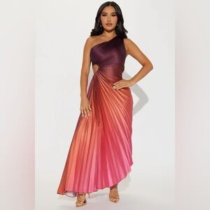 Fashion Nova Ombre One-Shoulder Dress